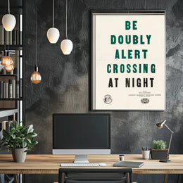 Pedestrian Safety Awareness: Mid-20th Century USA Propaganda Poster PosterGoat