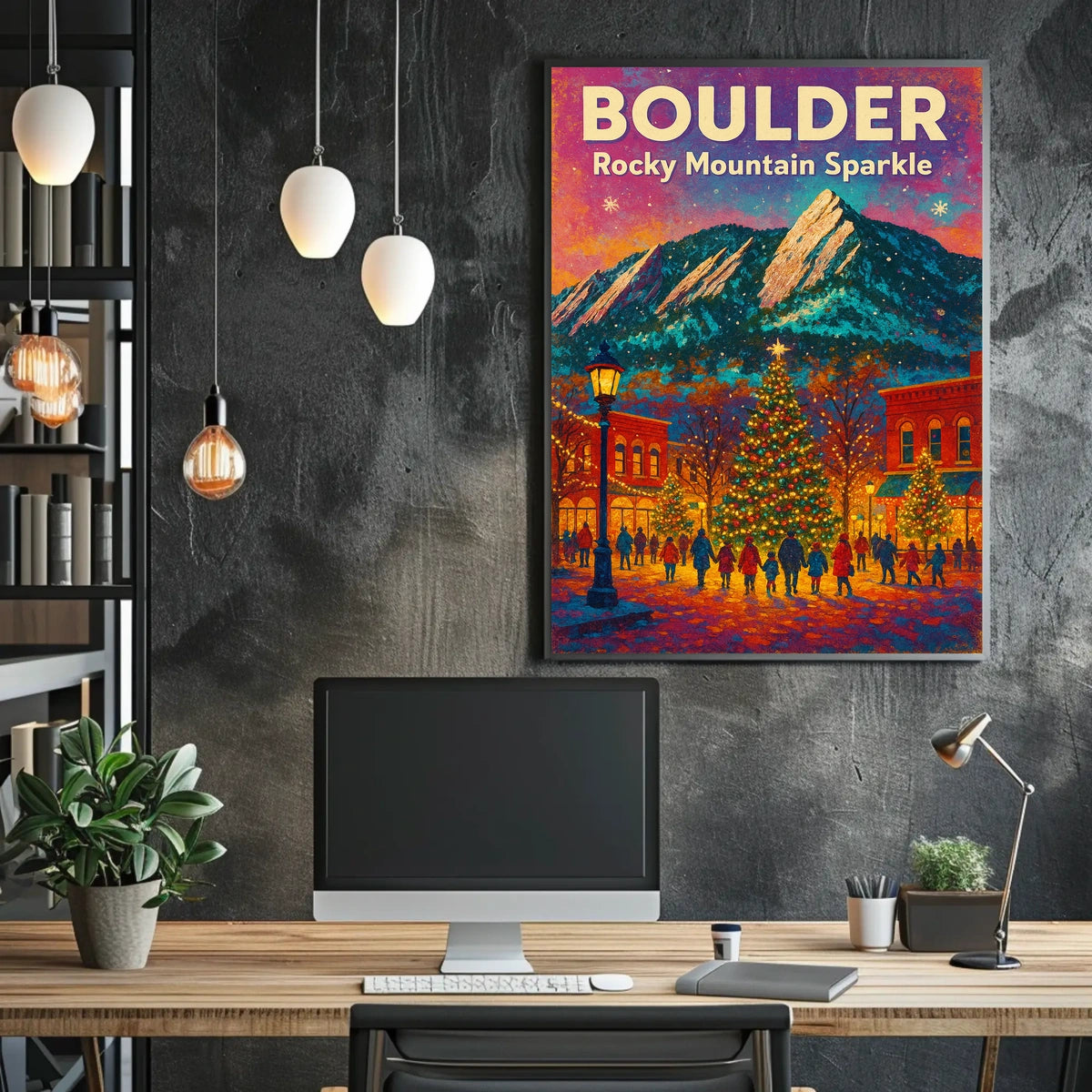 Boulder Rocky Mountain Sparkle Poster