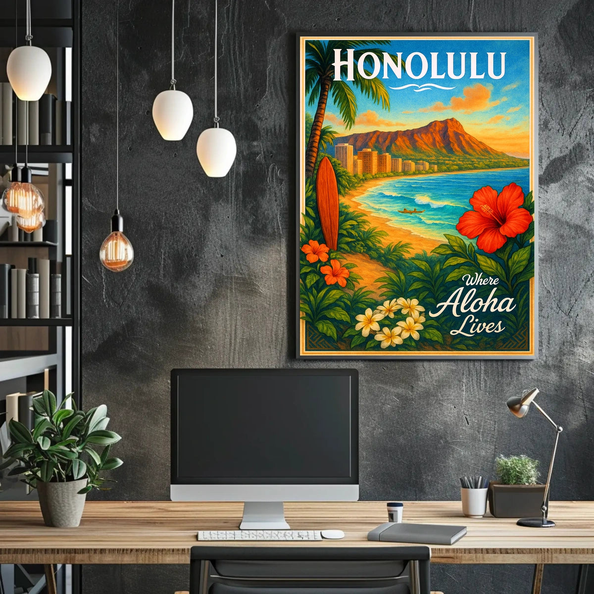 Honolulu Where Aloha Lives Poster