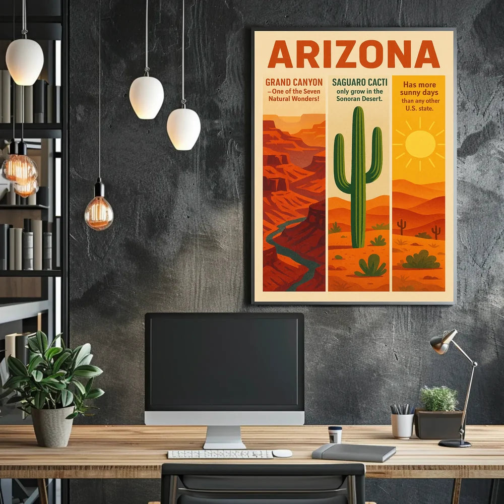 Sonoran Desert Saguaro Cactus Travel Poster