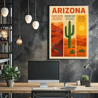 Sonoran Desert Saguaro Cactus Travel Poster