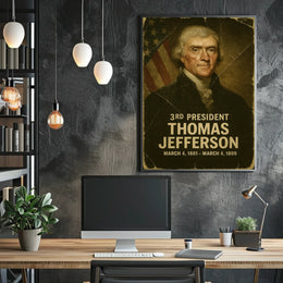 Thomas Jefferson 3rd President of the United States Damaged Photograph Poster