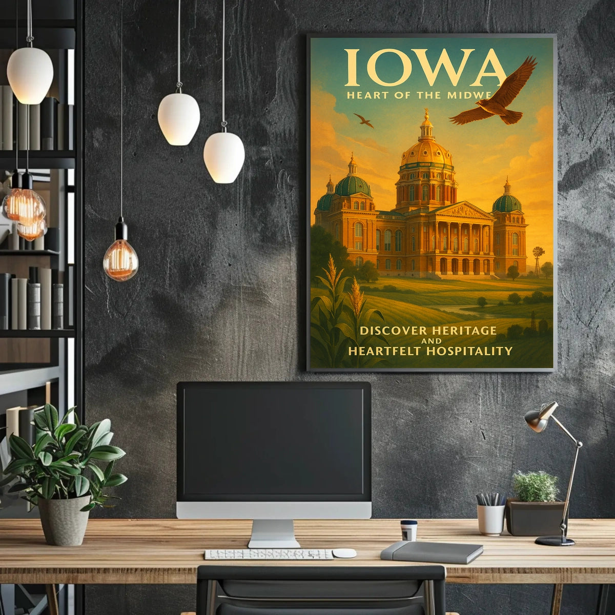 Discover Iowa Heart of the Midwest Poster