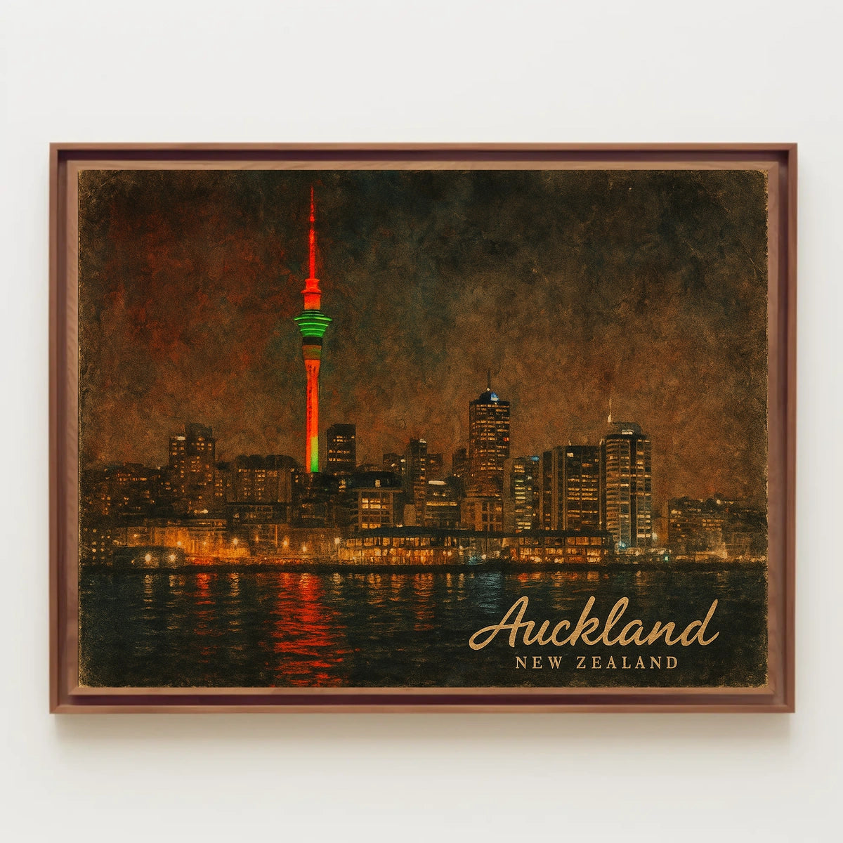 Auckland Skyline New Zealand Poster