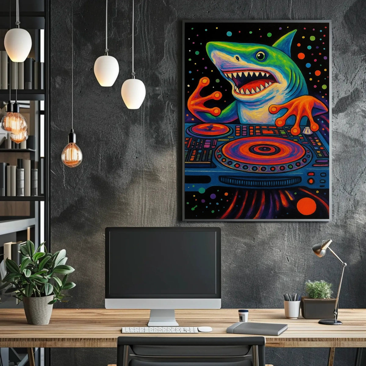 Playful Shark Design Perfect for Kids' Animal Poster