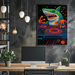 Playful Shark Design Perfect for Kids' Animal Poster