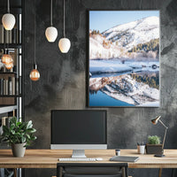 Serene Winter Mountain Reflection National Park Poster