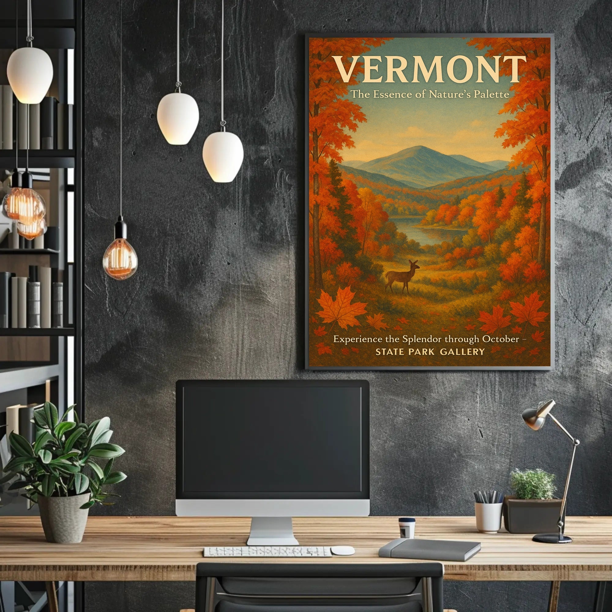Vermont Autumn Scenic Poster Wall Art Print