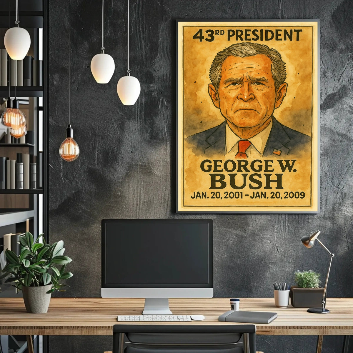 43rd President Leadership Vintage Historical or Presidential Poster