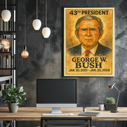 43rd President Leadership Vintage Historical or Presidential Poster