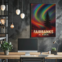 Fairbanks Alaska Northern Lights Realism Poster