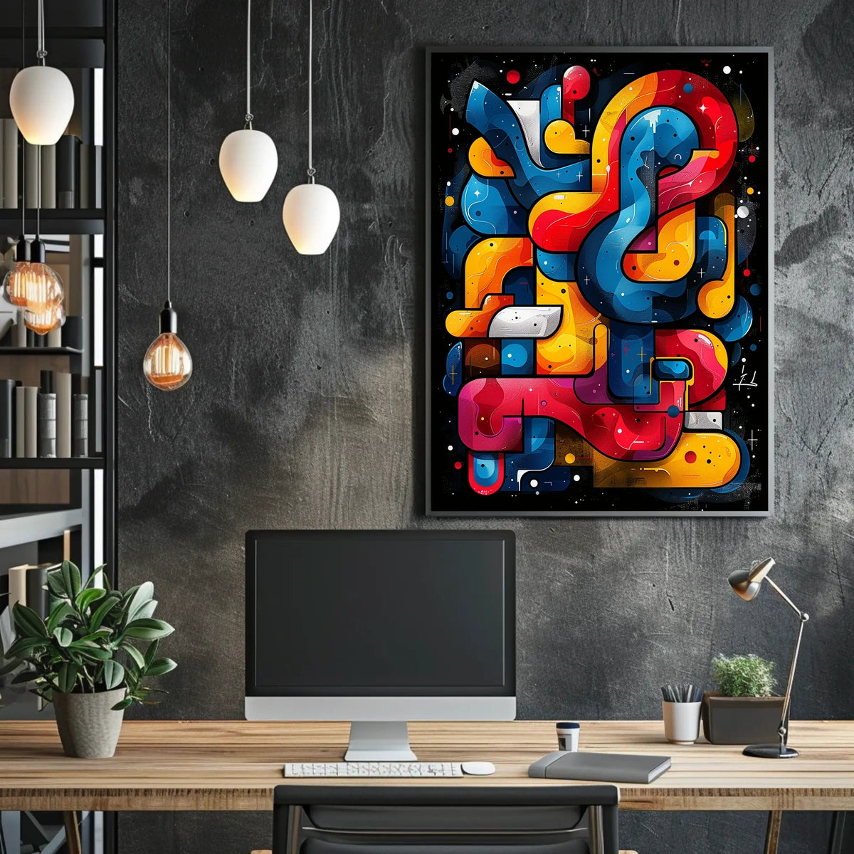 Colorful Abstract Maze Abstract Poster