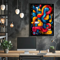 Colorful Abstract Maze Abstract Poster