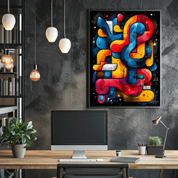 Colorful Abstract Maze Abstract Poster