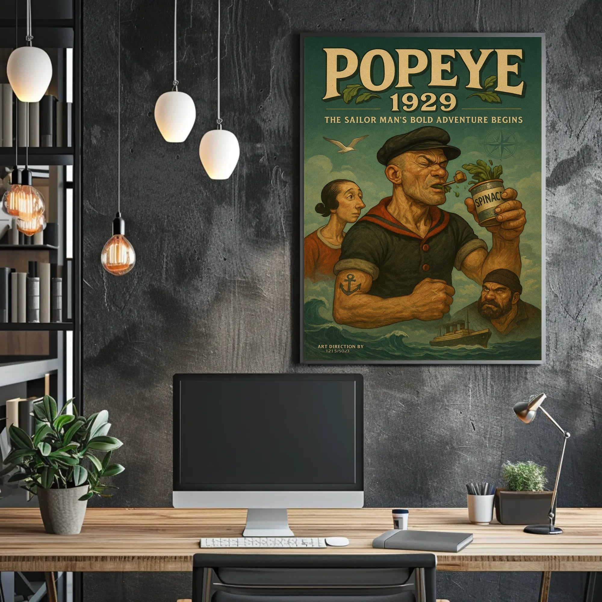 Popeye Vintage Nautical Poster 1929 Sailor Print
