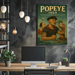 Popeye Vintage Nautical Poster 1929 Sailor Print
