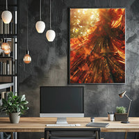 Mystical Enchantment in Grand Candle-Lit Library Poster PosterGoat