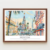 Vibrant Moscow Illustration Poster PosterGoat