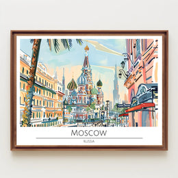 Vibrant Moscow Illustration Poster PosterGoat
