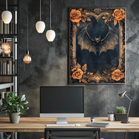 Gothic Bat And Roses Poster