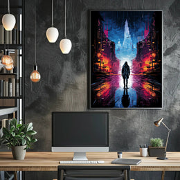 Neon Cityscape Poster