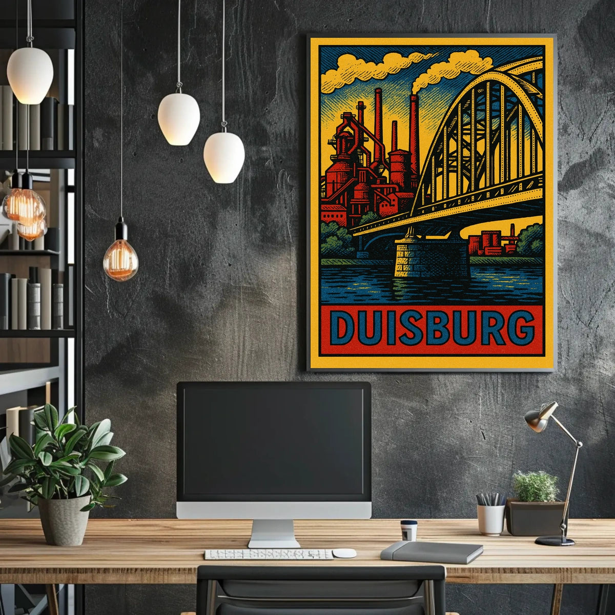 Duisburg Industrial Scene Poster
