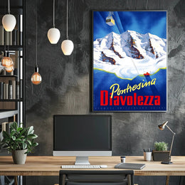 Pontresina Diavolezza Vintage Travel Adventure Poster PosterGoat