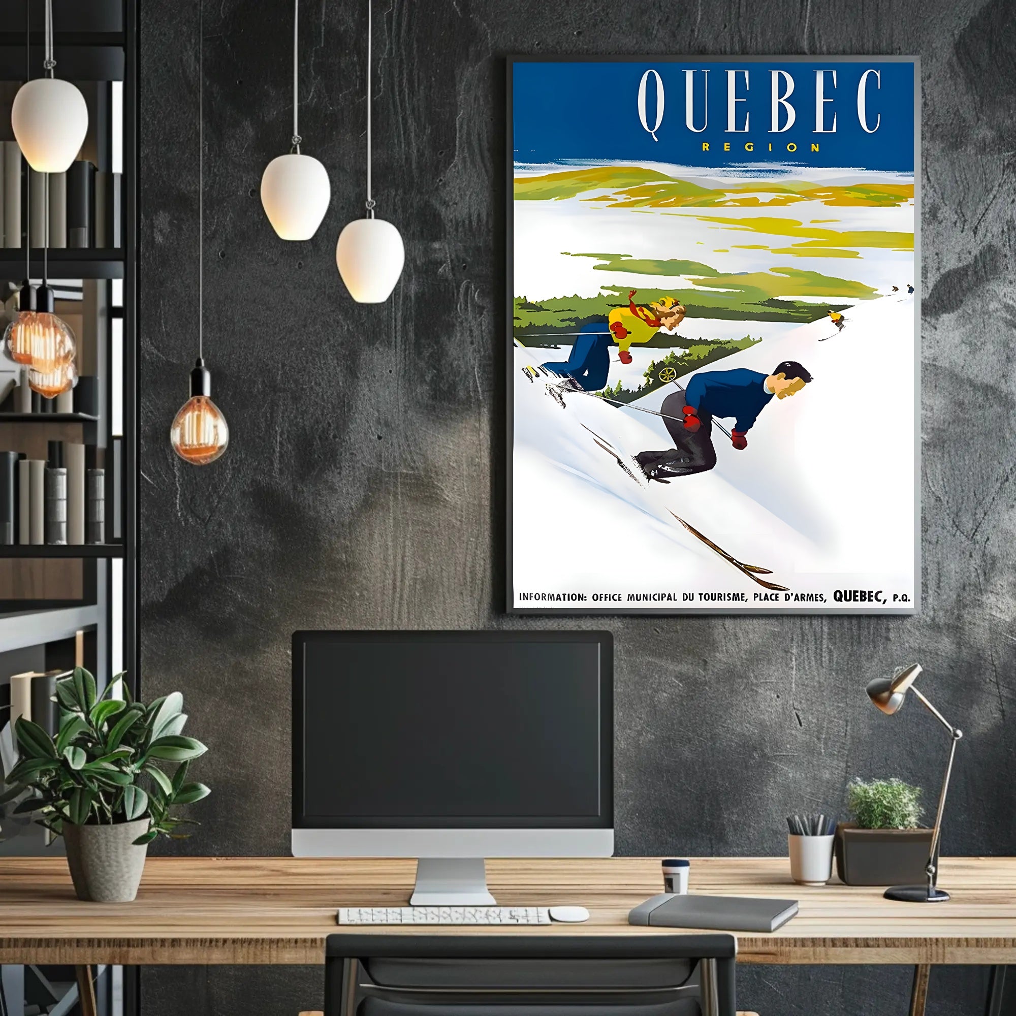Skiing in Quebec Region Poster PosterGoat