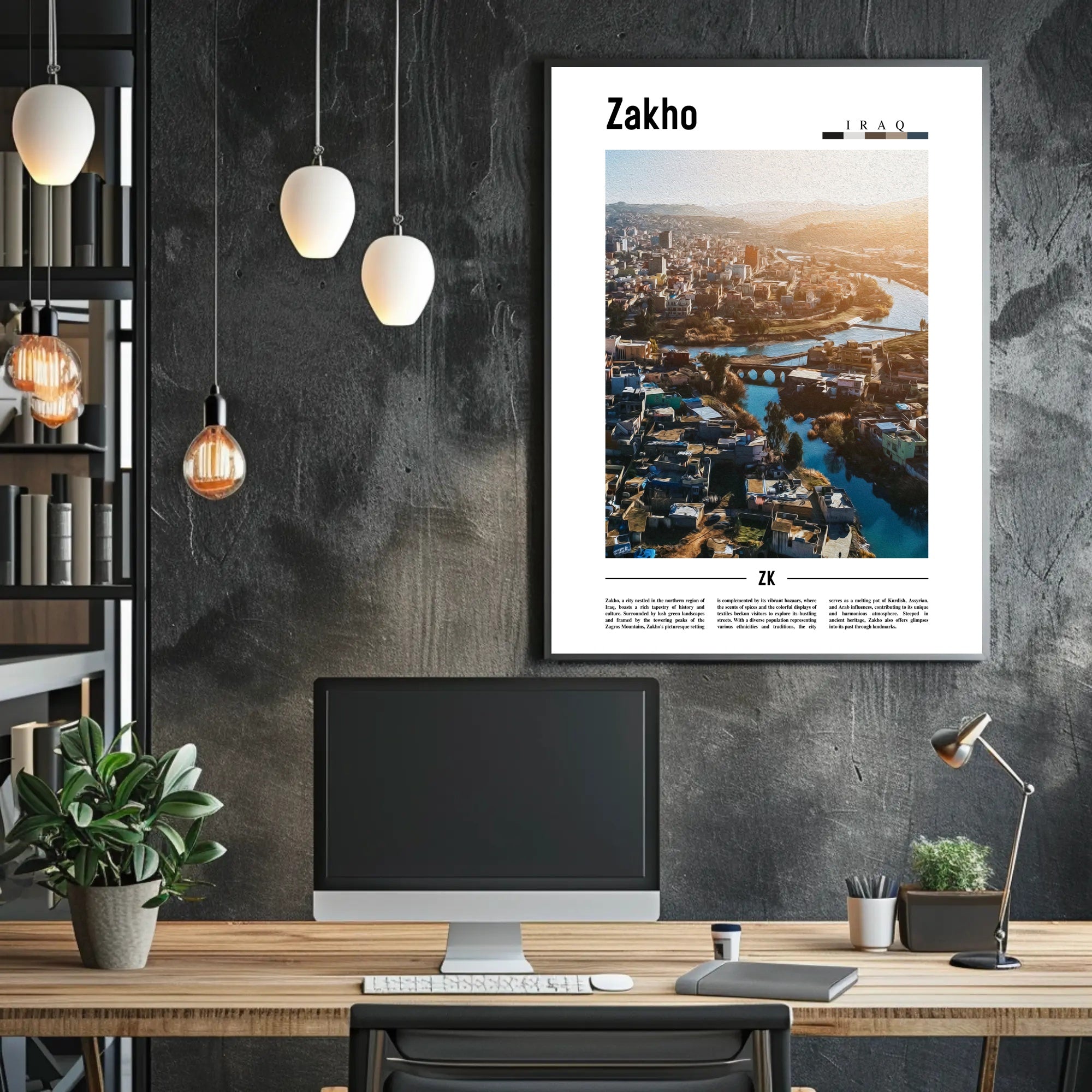 Zakho's Enchanting View Urban or Cityscape Poster PosterGoat