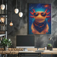 Cosmic Axolotl Fantasy Art Poster