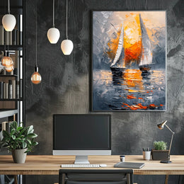 Sailing at Sunset Poster