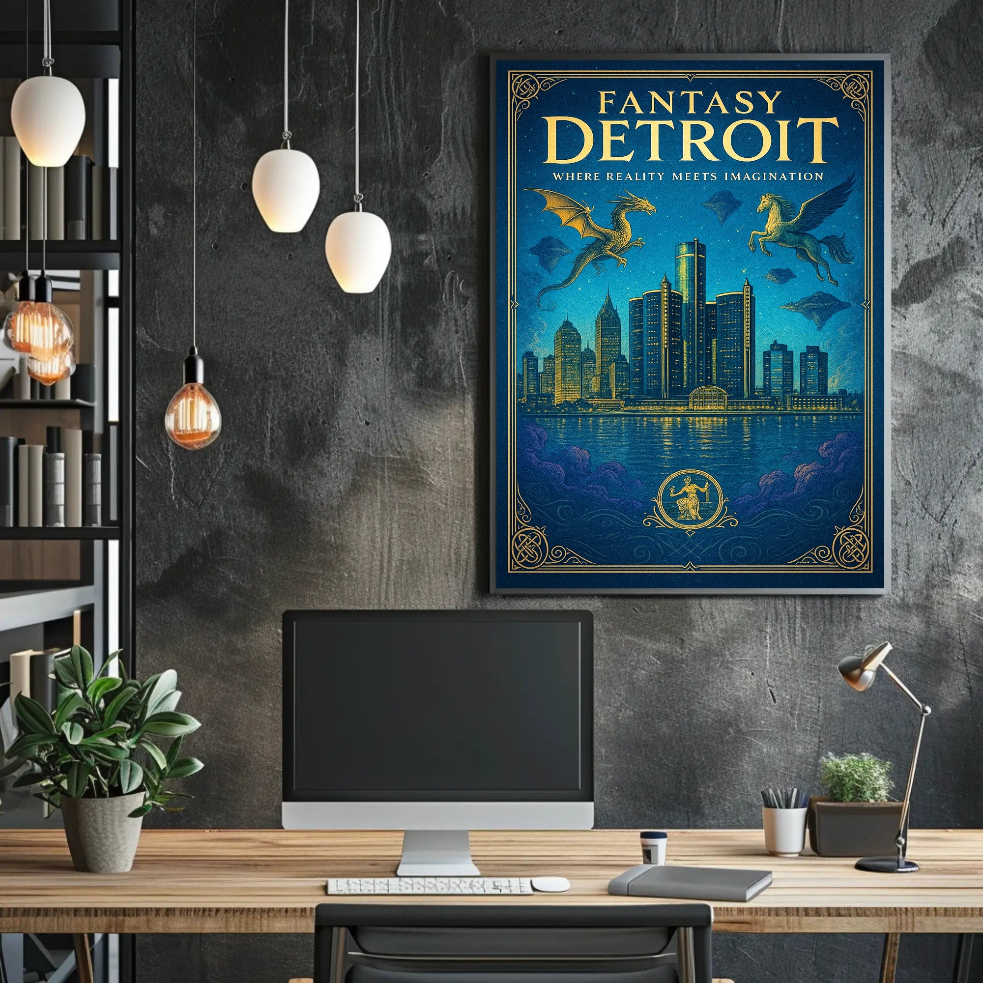 Fantasy Detroit Poster PosterGoat