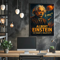 Albert Einstein Relativity Scientific Vintage Scenic Wall Art Educational Decor Wanderlust Poster