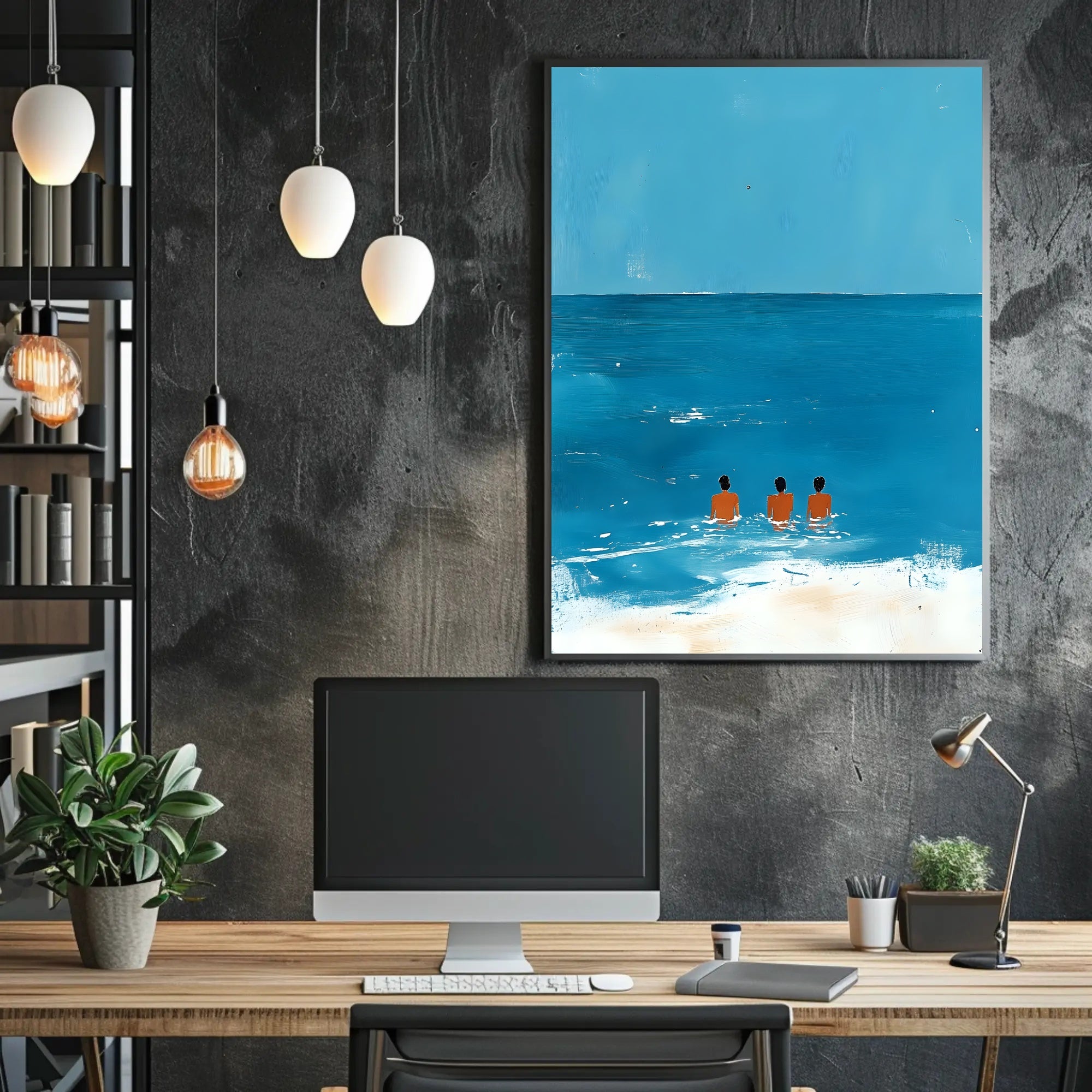 Ocean Trio Coastal Poster Minimalist Beach Wall Art