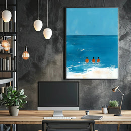 Ocean Trio Coastal Poster Minimalist Beach Wall Art
