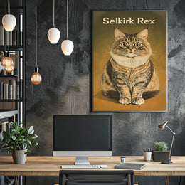Selkirk Rex Cat Photography Realism Wall Art Poster