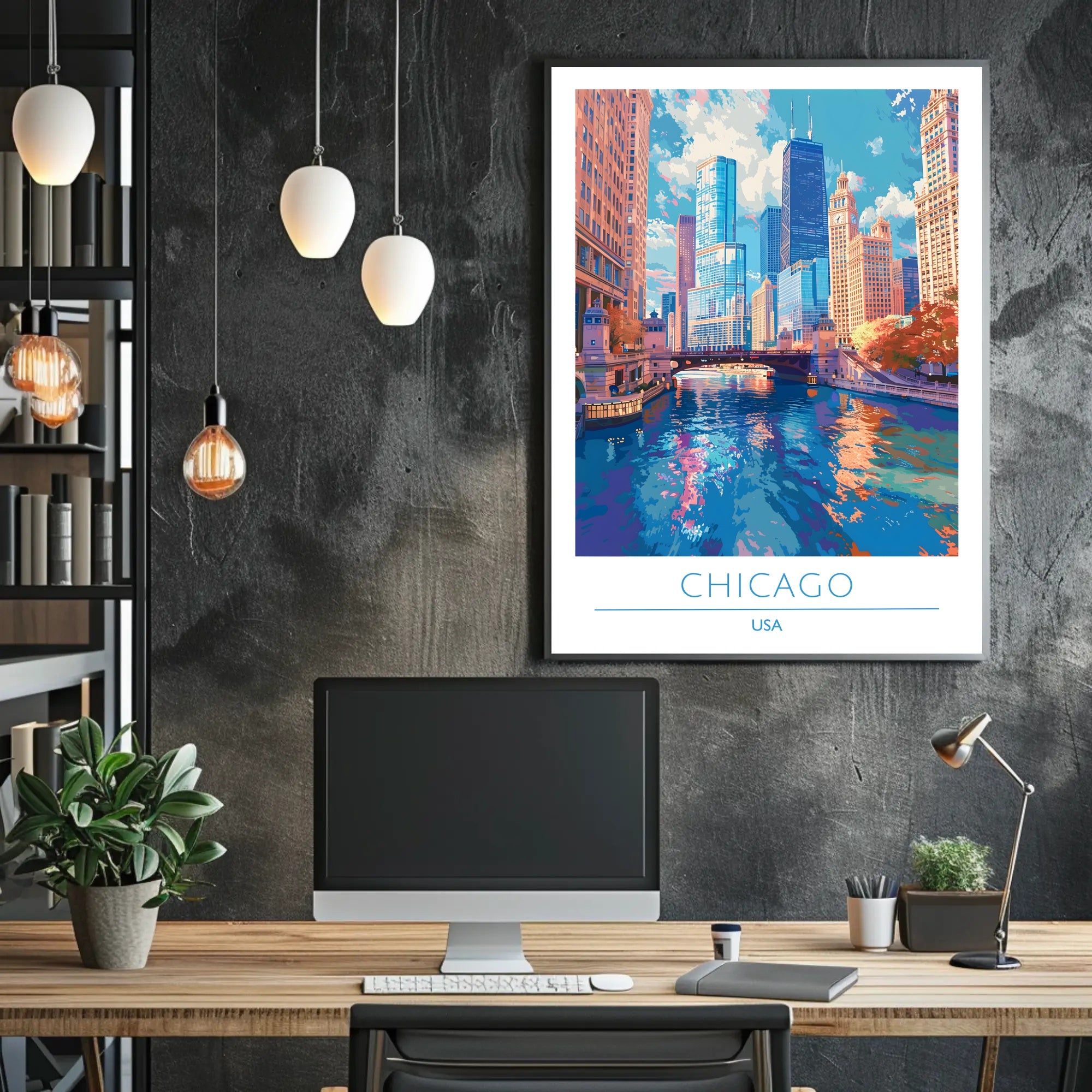 Chicago Skyline Reflections: Urban or Cityscape Poster