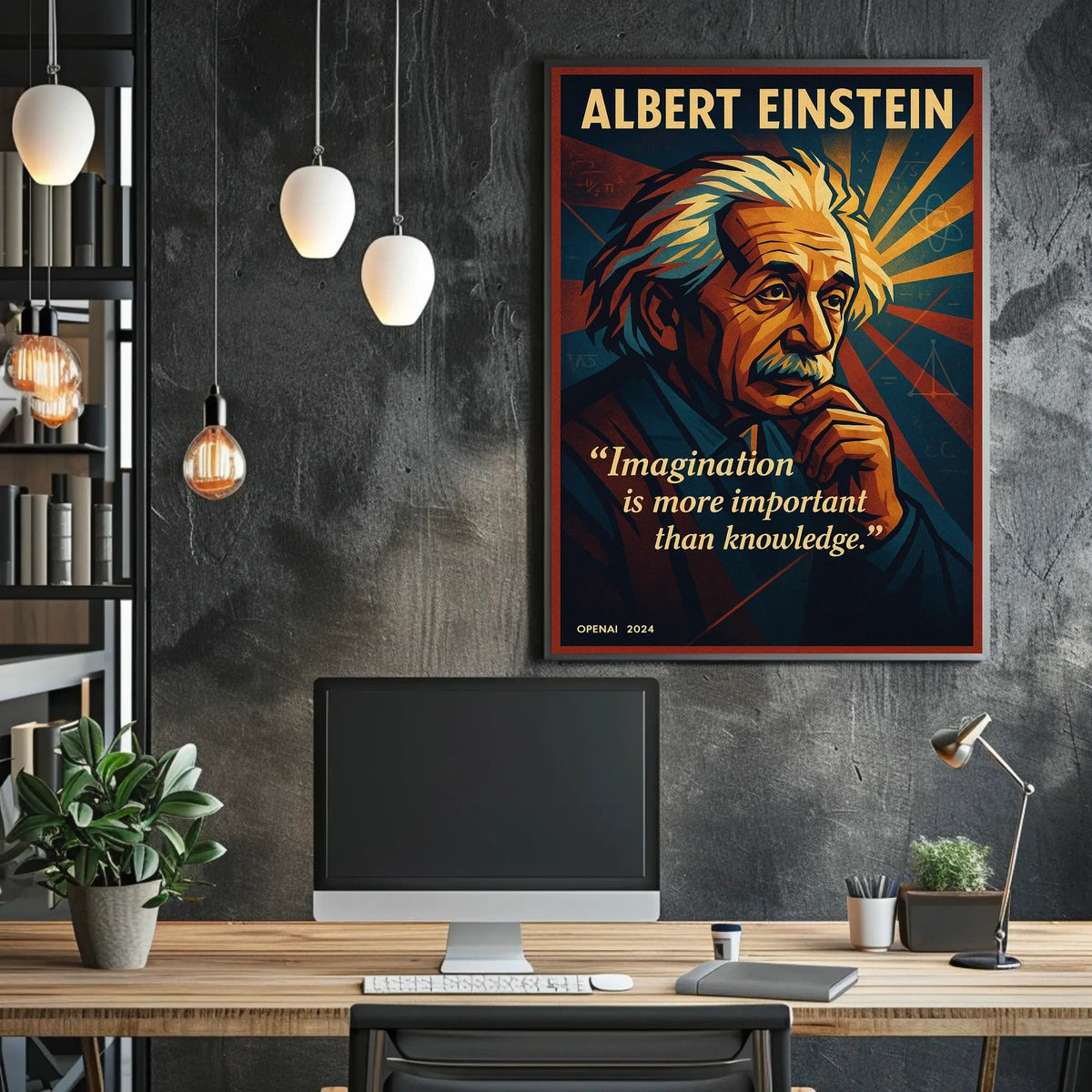 Creative Genius Poster: Modern Art with Mathematical Flair