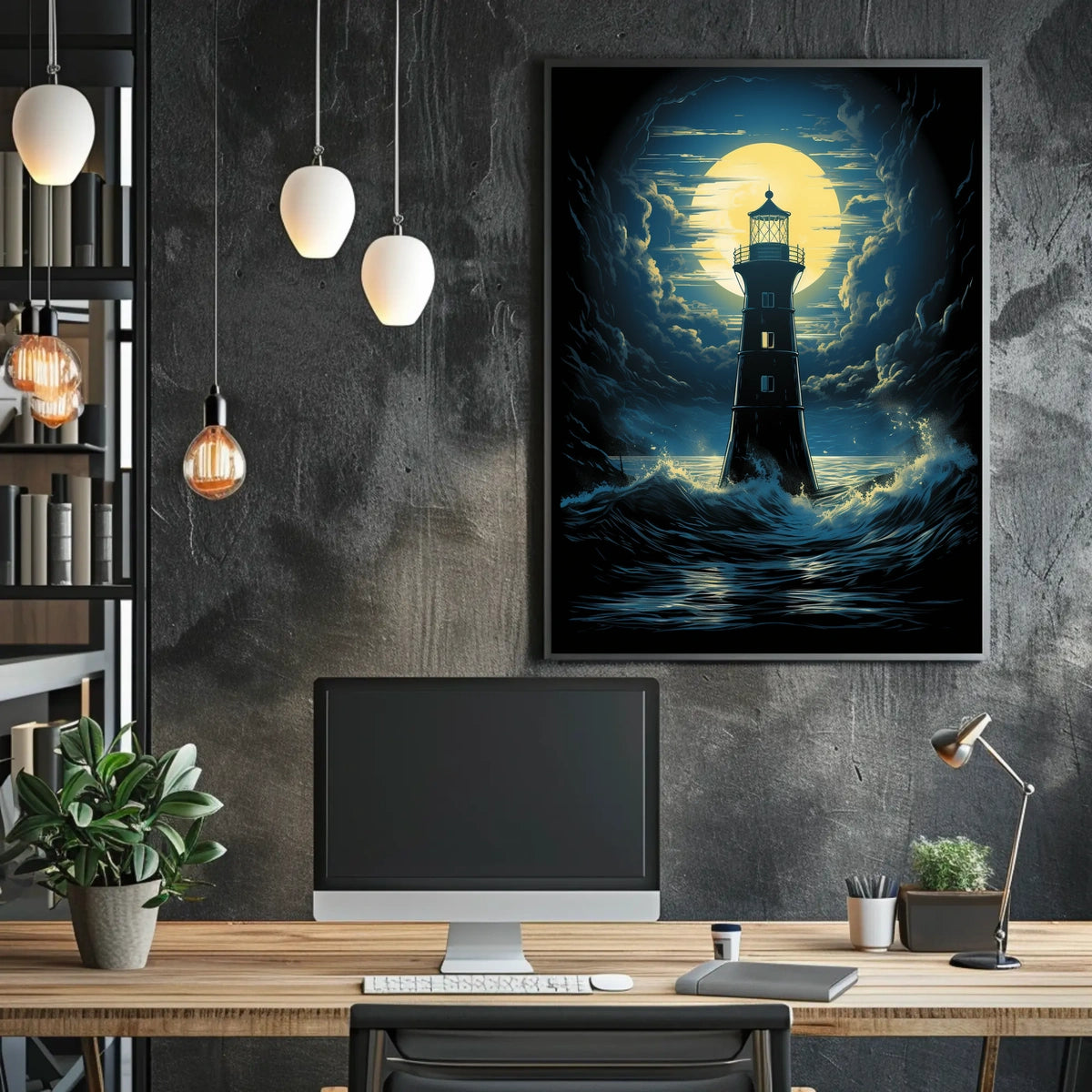 Lighthouse Resilience Surrealism Art Print: Abstract or Artistic Poster