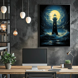 Lighthouse Resilience Surrealism Art Print: Abstract or Artistic Poster