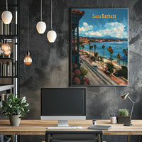 Santa Barbara Sunlit Coastal Travel Poster
