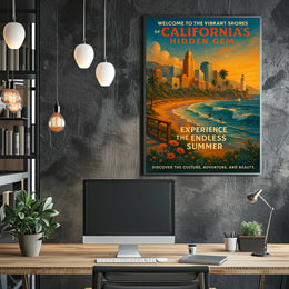California Hidden Gem Poster Summer For Beach Lovers