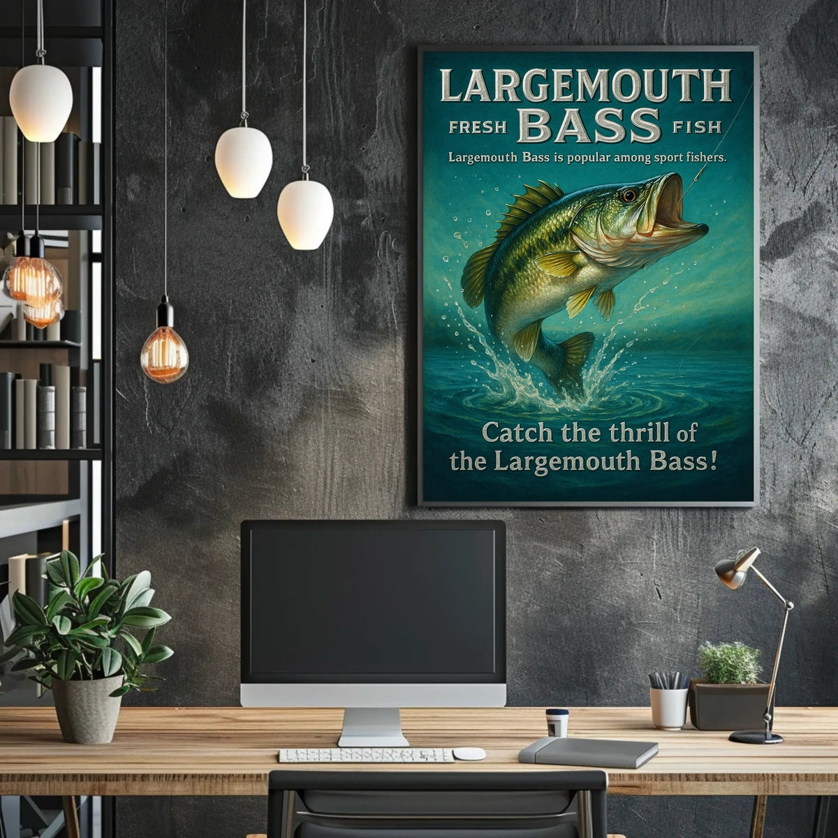 Largemouth Bass Vintage Fishing Adventure Poster
