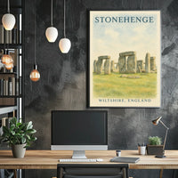 Stonehenge Wiltshire England Vintage Decor Poster