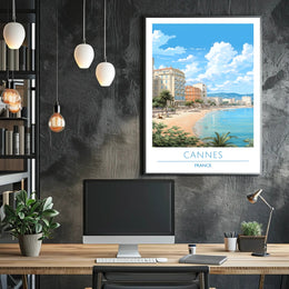 Scenic Beachfront of Cannes Poster
