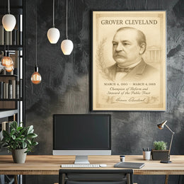 Grover Cleveland 22nd President Sketch Poster Art Print for Home Decor PosterGoat