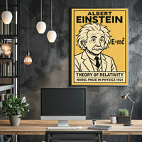 Albert Einstein Theory Relativity Cosmic Vision Timeless Educational Print Vintage Poster
