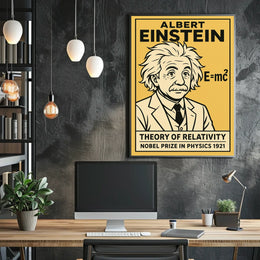 Albert Einstein Theory Relativity Cosmic Vision Timeless Educational Print Vintage Poster