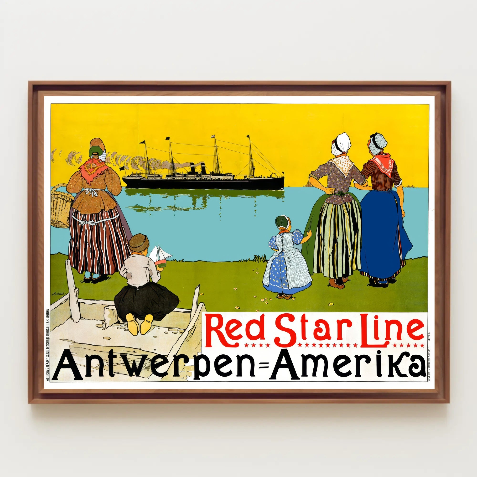 Red Star Line Vintage Poster PosterGoat