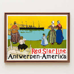 Red Star Line Vintage Poster PosterGoat
